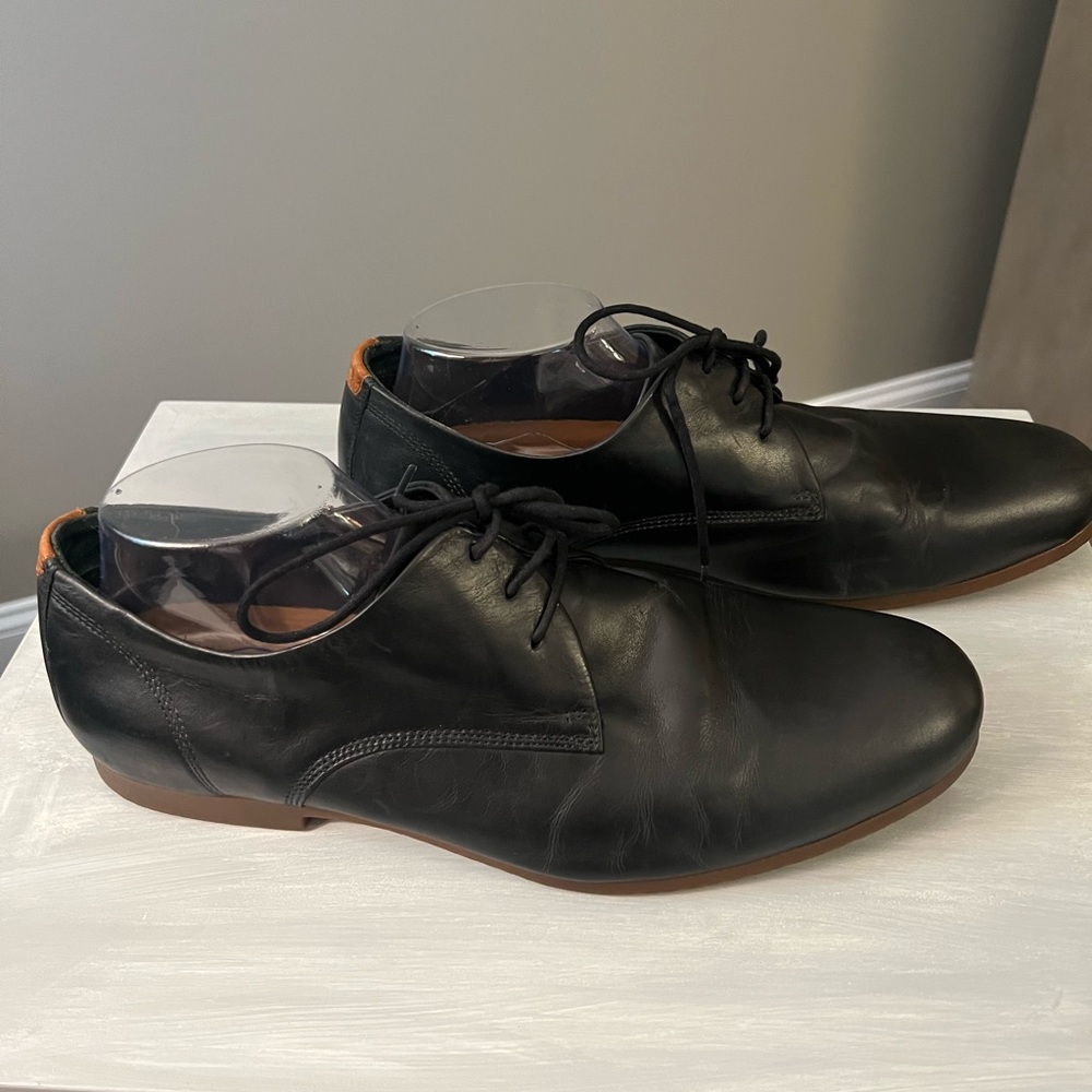 Royal Republiq Men’s Leather Shoes Size 44 EU 10.5 US Black with Rubber Sole